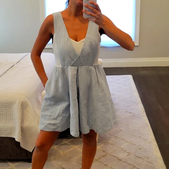 WOMEN'S SANDRO PARIS BLUE DENIM DRESS SIZE 3